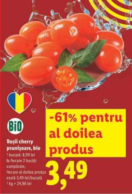 Roșii cherry prunișoare, bio