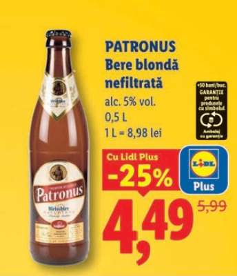 Patronus Bere blondă nefiltrată