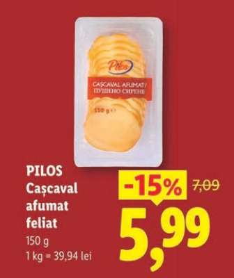 PILOS Cașcaval afumat, feliat