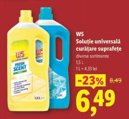 W5 Soluție universală curățare suprafețe