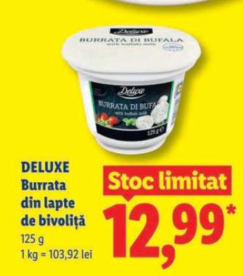 DELUXE Burrata din lapte de bivoliță