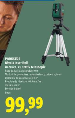 PARKSIDE Nivela laser linii în cruce, cu stativ telescopic