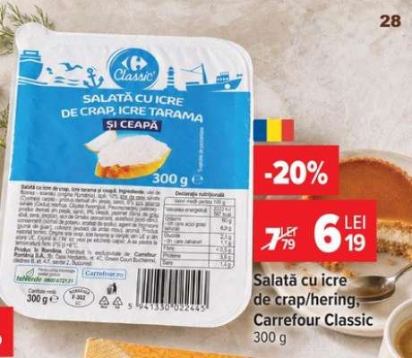 Salată cu icre de crap/hering, Carrefour Classic