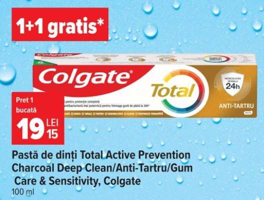 Colgate Total Active Prevention Charcoal Deep Clean/Anti-Tartru/Gum Care & Sensitivity