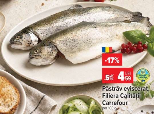 Păstrăv eviscerat, Filiera Calității Carrefour