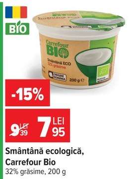 Smântână ecologică, Carrefour Bio
