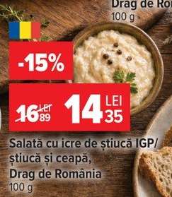 Salată cu icre de știucă IGP/ știucă și ceapă, Drag de România