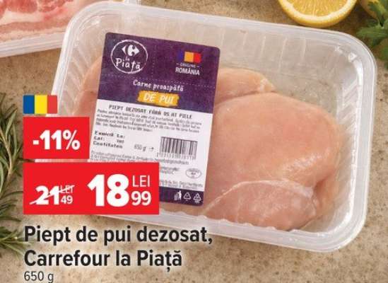 Piept de pui dezosat, Carrefour la Piață