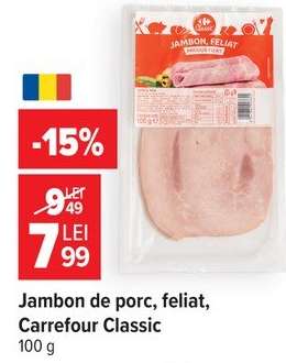 Jambon de porc, feliat, Carrefour Classic