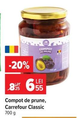 Compot de prune Carrefour Classic