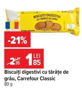 Biscuiți digestivi cu tărâțe de grâu, Carrefour Classic