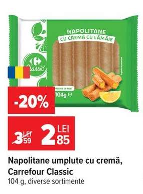 Napolitane umplute cu cremă, Carrefour Classic