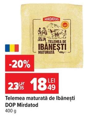 Telemea maturată de Ibănești DOP Mirdatod