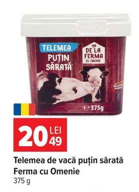Telemea de vacă puțin sărată Ferma cu Omenie