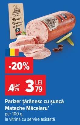 Parizer țărănesc cu șuncă Matache Măcelaru'