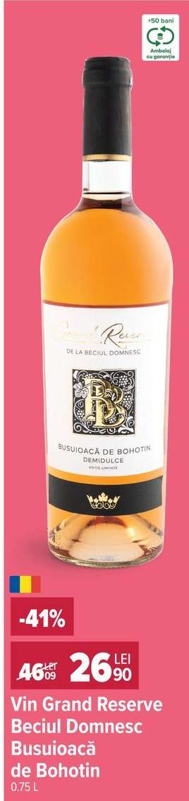 Vin Grand Reserve Beciul Domnesc Busuioacă de Bohotin