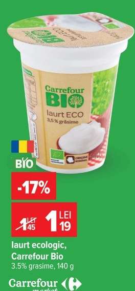 Iaurt ecologic Carrefour Bio