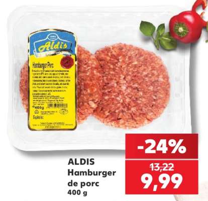 ALDIS Hamburger de porc 400 g
