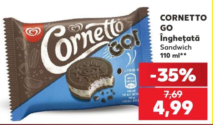CORNETTO GO Înghețată Sandwich 110 ml