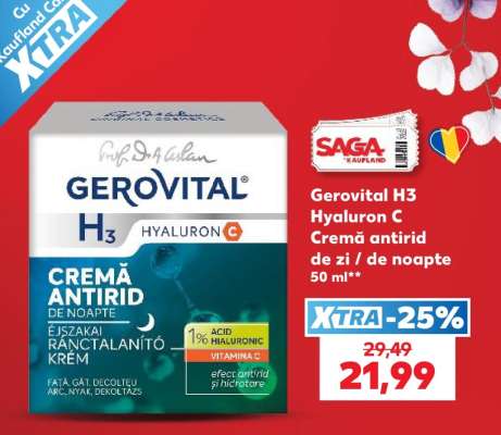 Gerovital H3 Hyaluron C Cremă antirid de zi / de noapte 50 ml