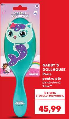 GABBY'S DOLLHOUSE Perie pentru păr pisică-sirenă