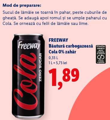 Freeway Băutură carbogazoasă Cola 0% zahăr