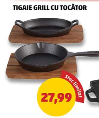 Tigaie grill cu tocător
