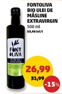FONTOLIVA BIO ULEI DE MĂSLINE EXTRAVIRGIN