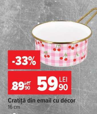 Cratiță din email cu décor
