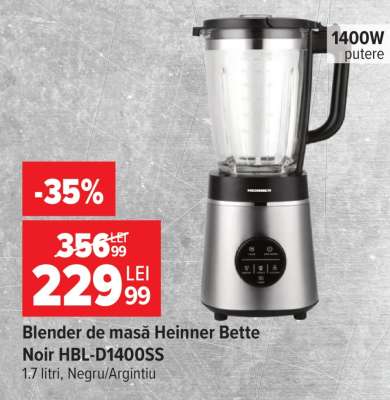 Blender de masă Heinner Bette Noir HBL-D1400SS
