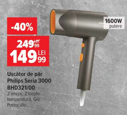 Uscător de păr Philips Seria 3000 BHD321/00