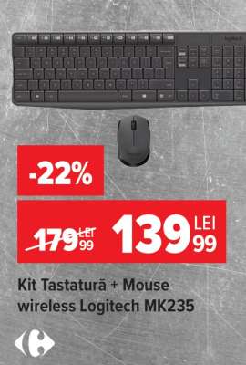 Kit Tastatură + Mouse wireless Logitech MK235