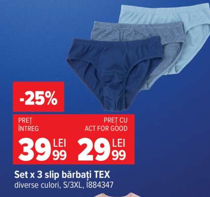 Set x 3 slip, bărbați, TEX