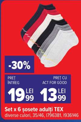 Set x 6 șosete adulți TEX