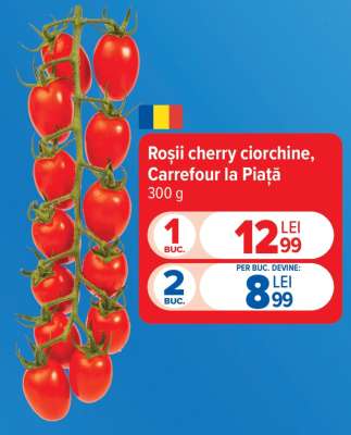 Roșii cherry ciorchine, Carrefour la Piață