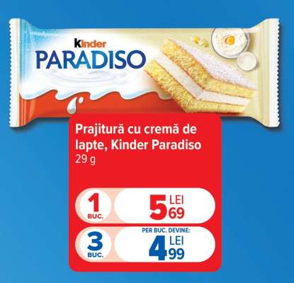 Prajitură cu cremă de lapte, Kinder Paradiso