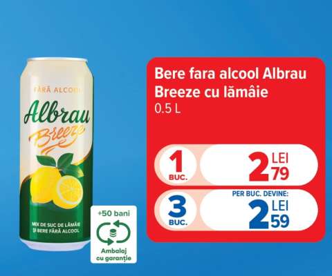 Bere fara alcool Albrau Breeze cu lămâie