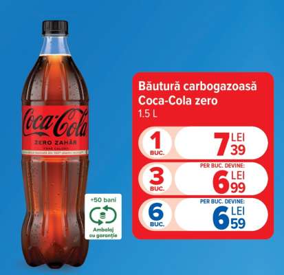 Băutură carbogazoasă Coca-Cola zero