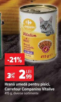 Hrană umedă pentru pisici Carrefour Companino Vitalive