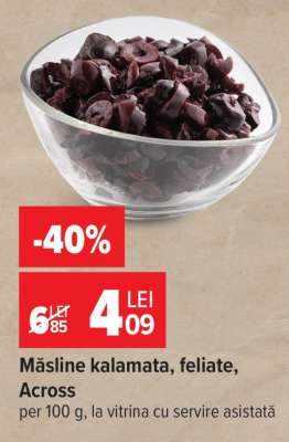 Măsline kalamata, feliate, Across