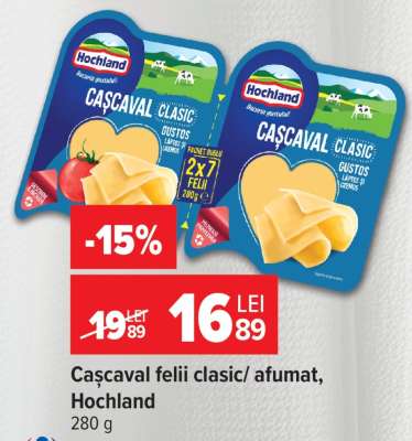 Cașcaval felii clasic/afumat Hochland