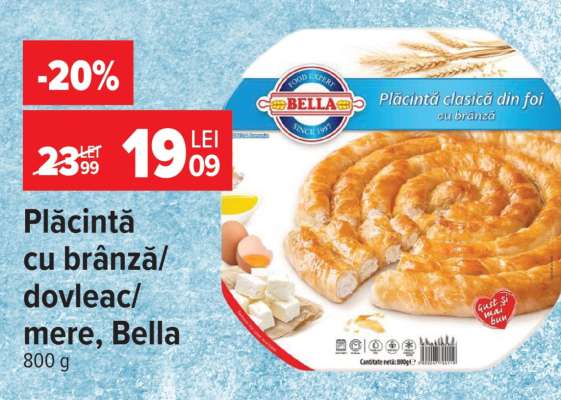 Plăcintă cu brânză/dovleac/mere Bella
