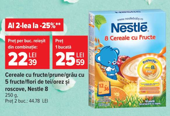 Nestle 8 cereale cu fructe