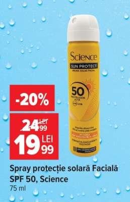 Spray protecție solară Facială SPF 50, Science