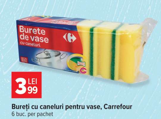 Bureți cu caneluri pentru vase, Carrefour