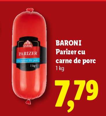BARONI Parizer cu carne de porc