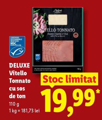 DELUXE Vitello Tonnato cu sos de ton