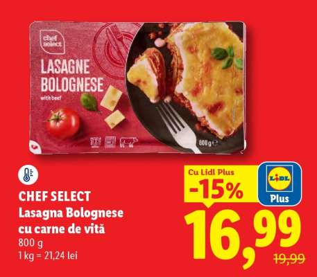 CHEF SELECT Lasagna Bolognese cu carne de vită