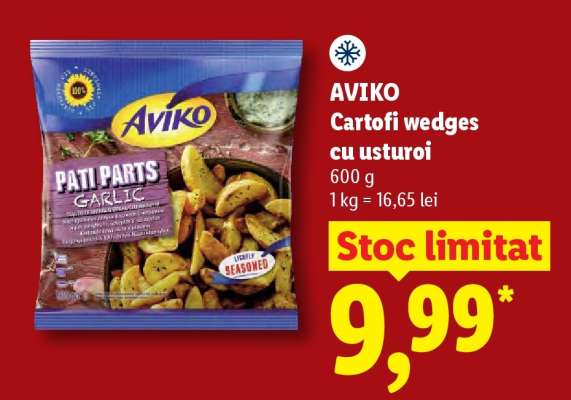 AVIKO Cartofi wedges cu usturoi
