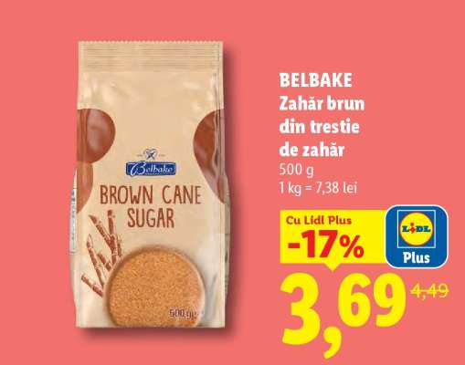 Belbake Zahăr brun din trestie de zahăr